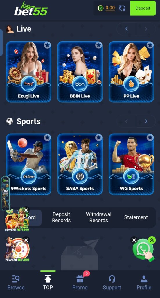 Bet 55 game